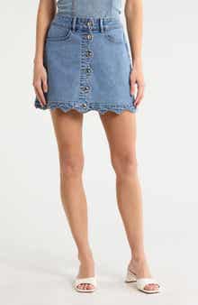 Vigoss Scalloped A-Line Miniskirt
