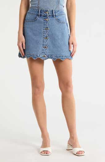 Vigoss Scalloped A-Line Miniskirt