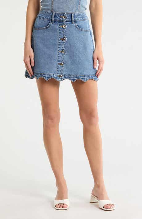 Vigoss Scalloped A-Line Miniskirt
