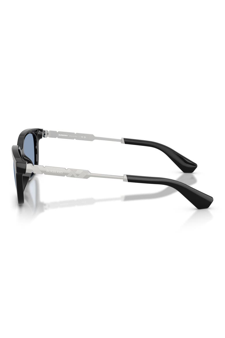 54mm Rectangular Sunglasses, Alternate, color, BLACK / LIGHT BLUE