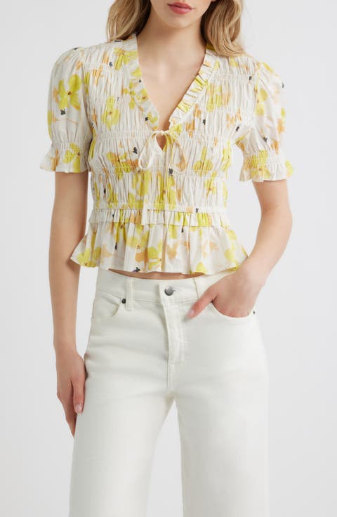 Fontaine Floral Smocked Top