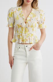 Rails Fontaine Floral Smocked Top