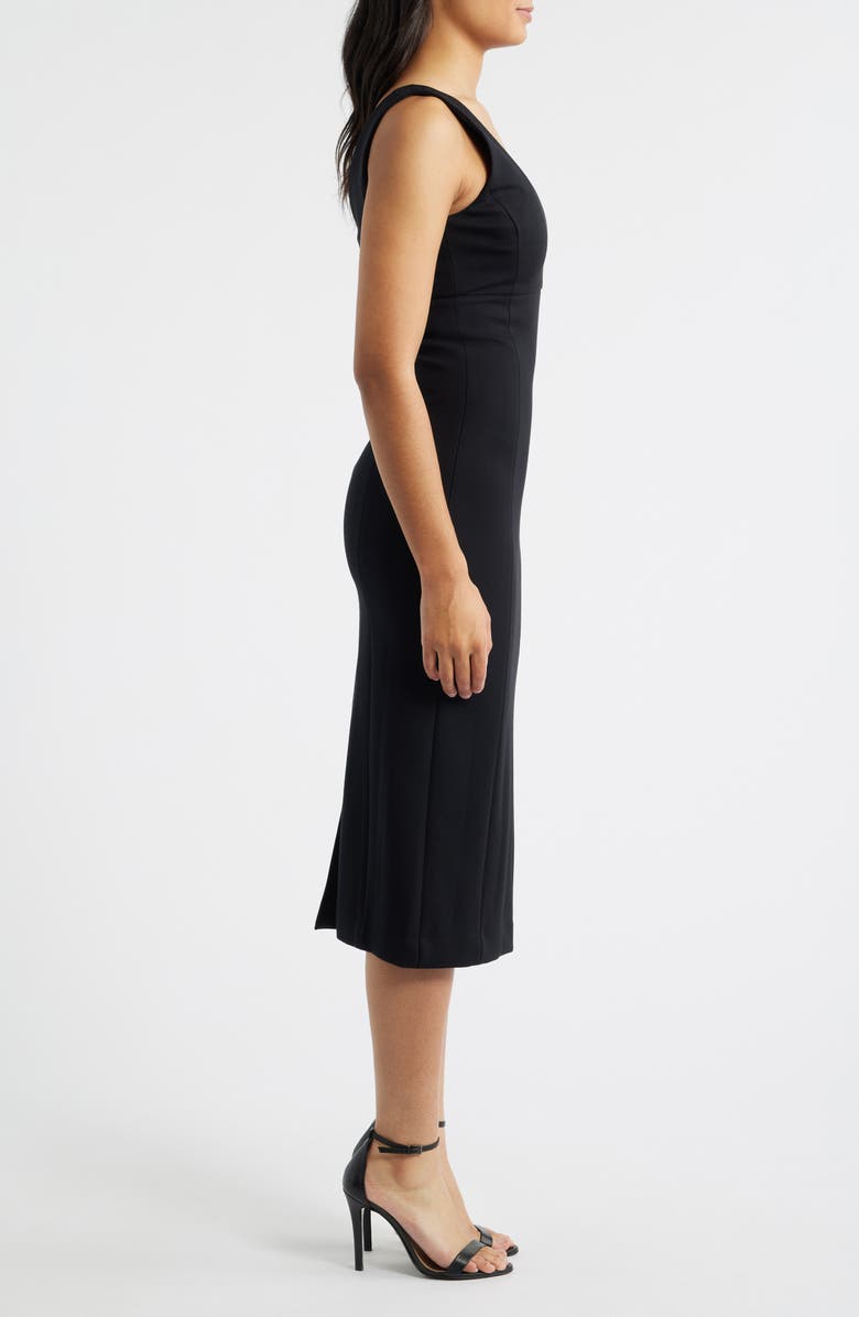SPANX<sup>®</sup> SPANXshape<sup>™</sup> Ponte V-Neck Sleeveless Midi Dress, Alternate, color, Classic Black