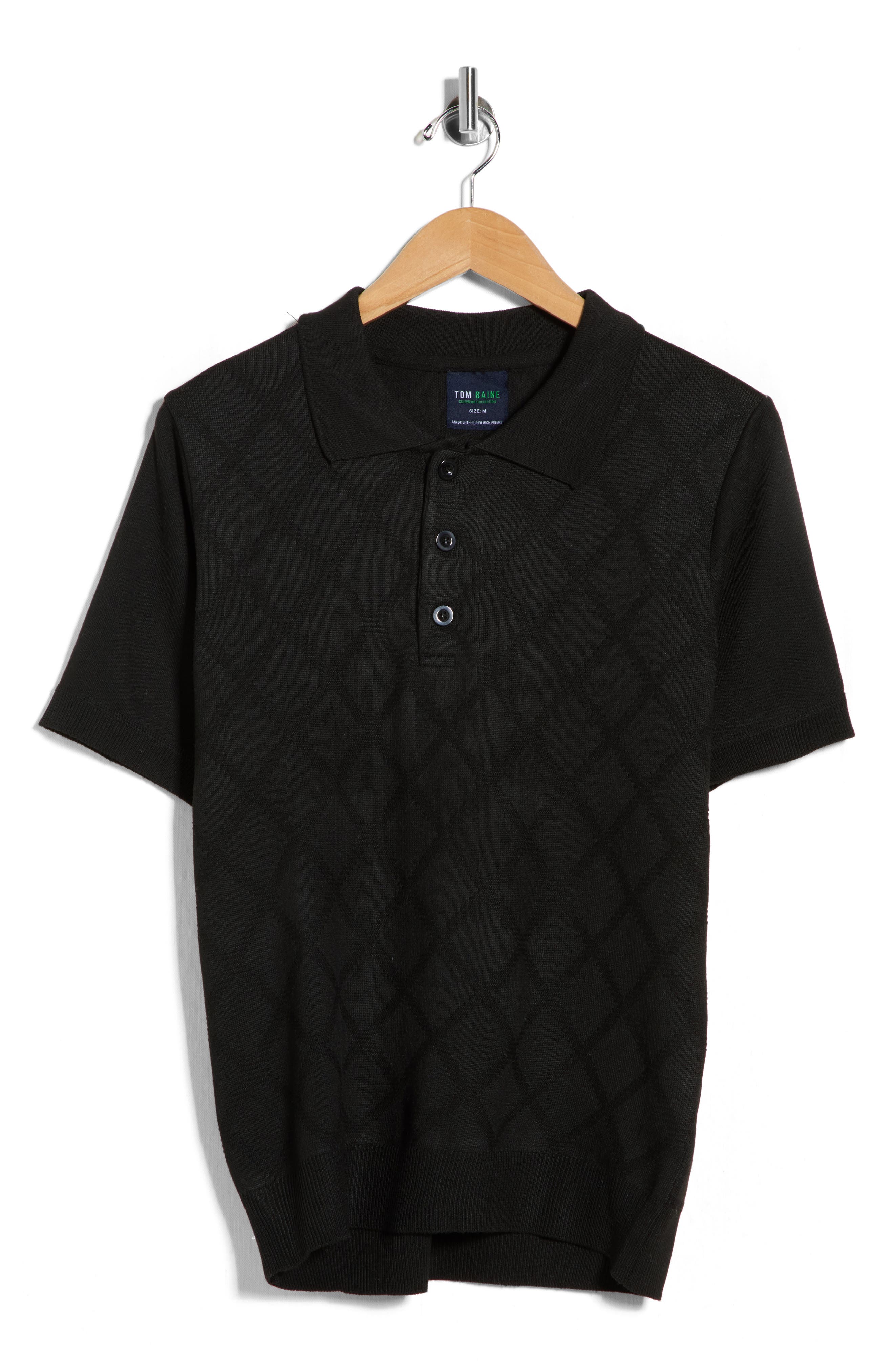 TOM BAINE Knit Polo Sweater
