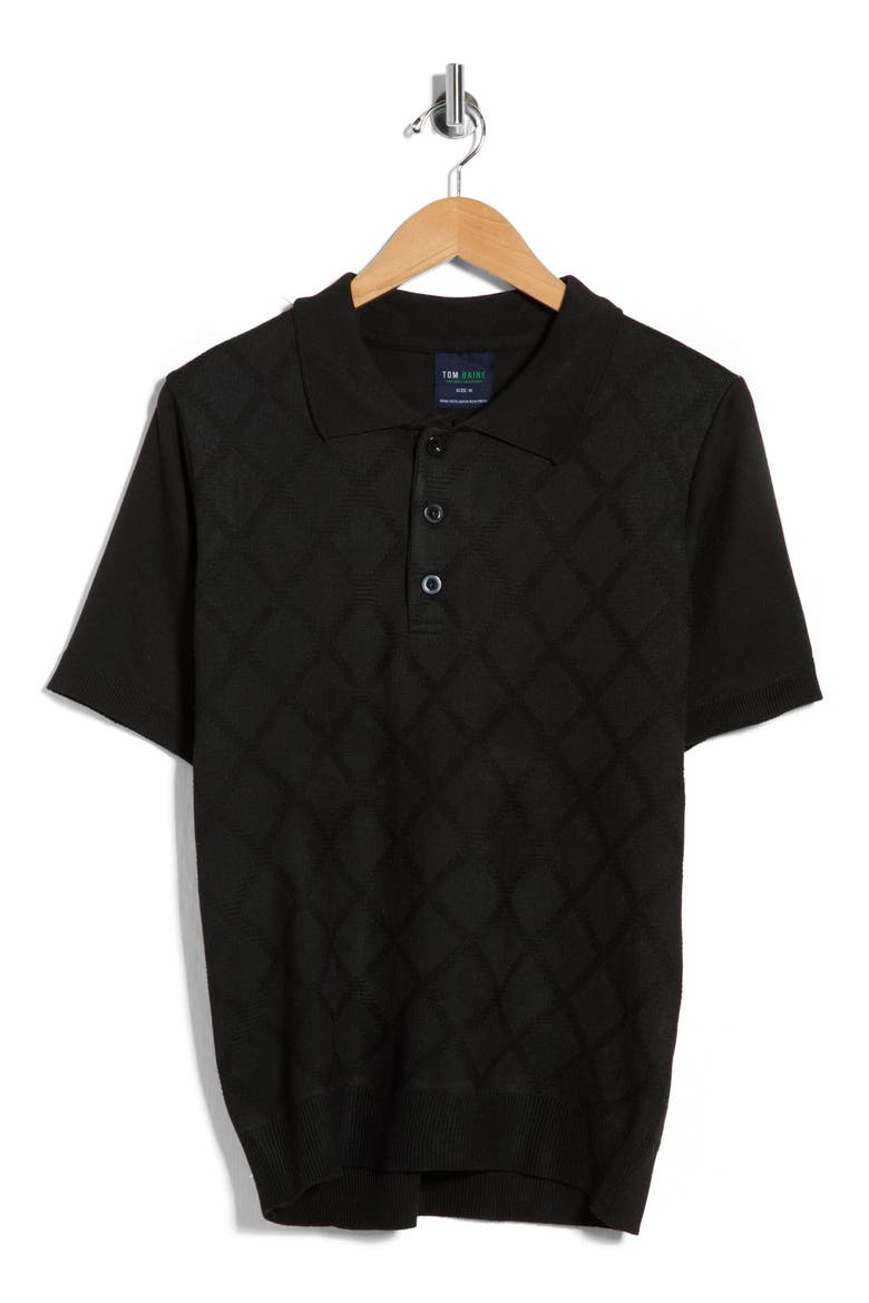 Knit Polo Sweater, Alternate, color, BLACK