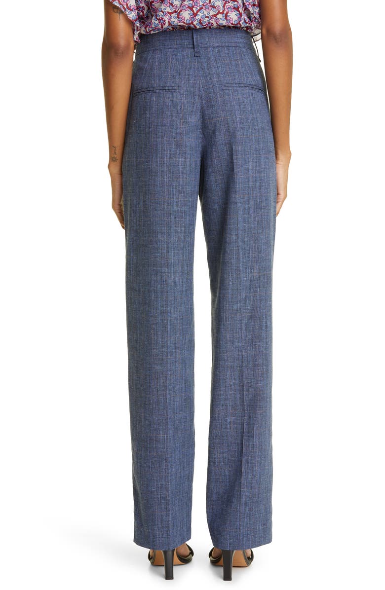 Isabel Marant Étoile Olympe Plaid High Waist Straight Leg Trousers, Alternate, color, 