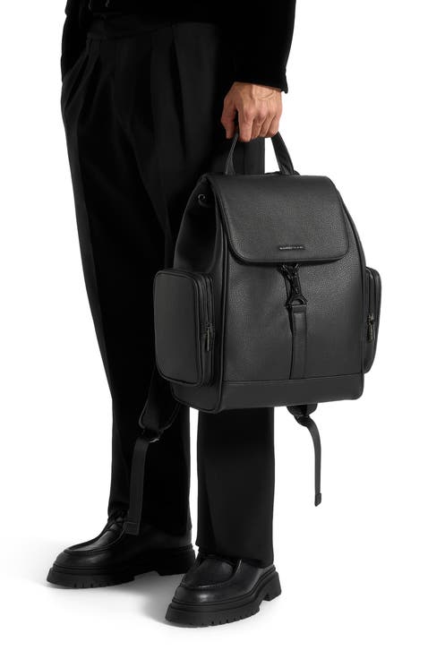 Maloe Pebbled Leather Eiffel Clasp Backpack