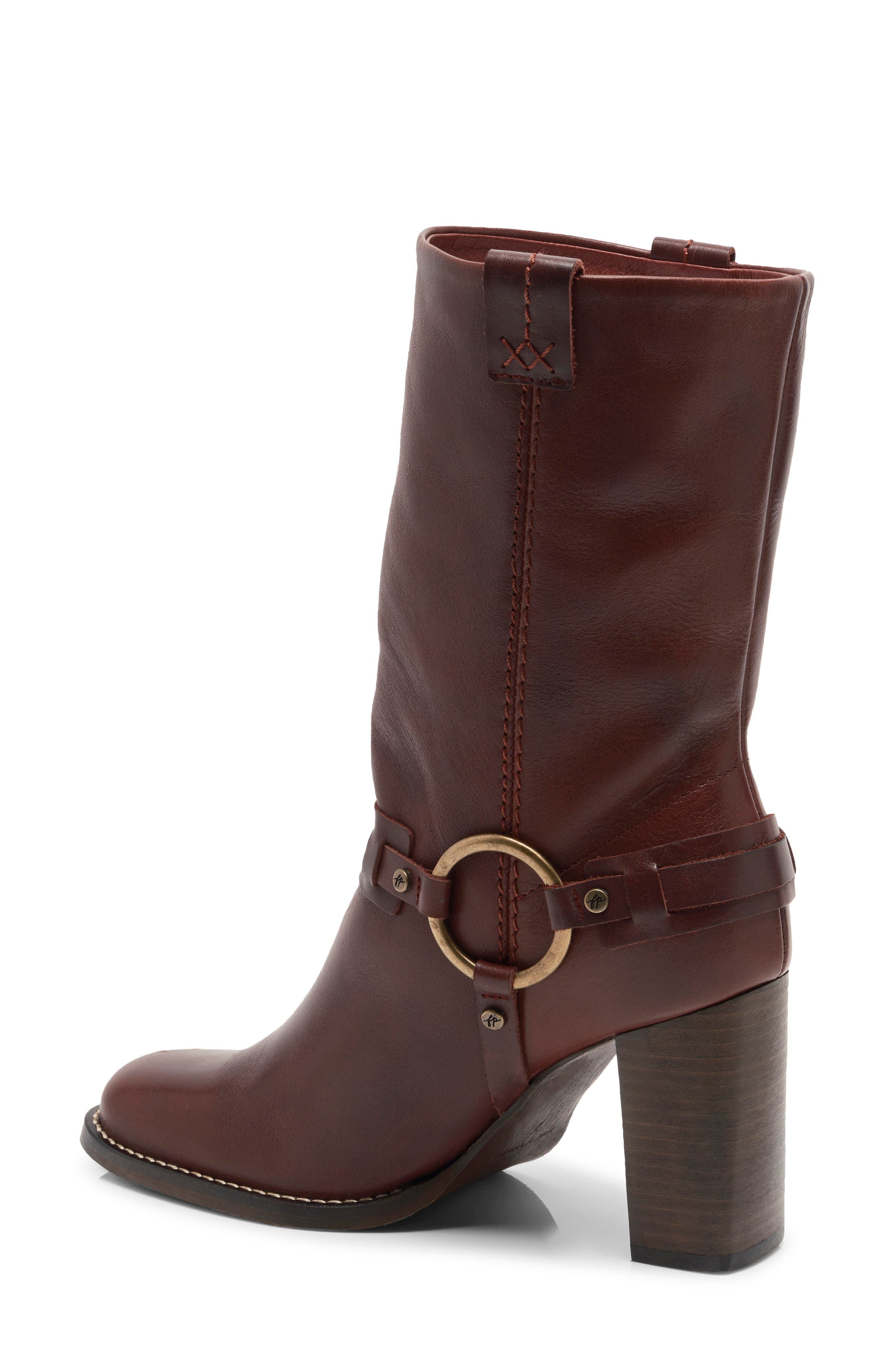 Free People Hayden Harness Bootie, Alternate, color, Cabernet Leather