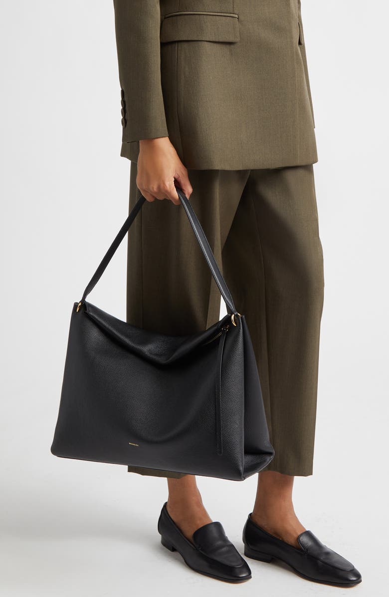 Wandler Penelope Leather Tote, Alternate, color, Black Crust 3283