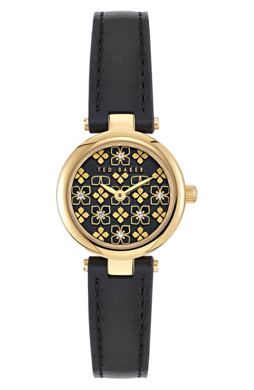 Ted Baker Jolyye Leather Strap Watch, 24mm In Black