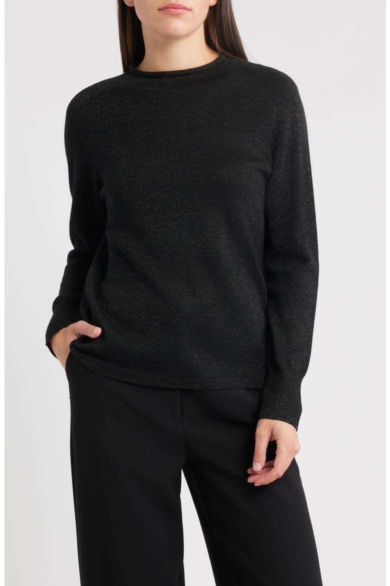 Lisa Metallic Sweater, Main, color, BLACK