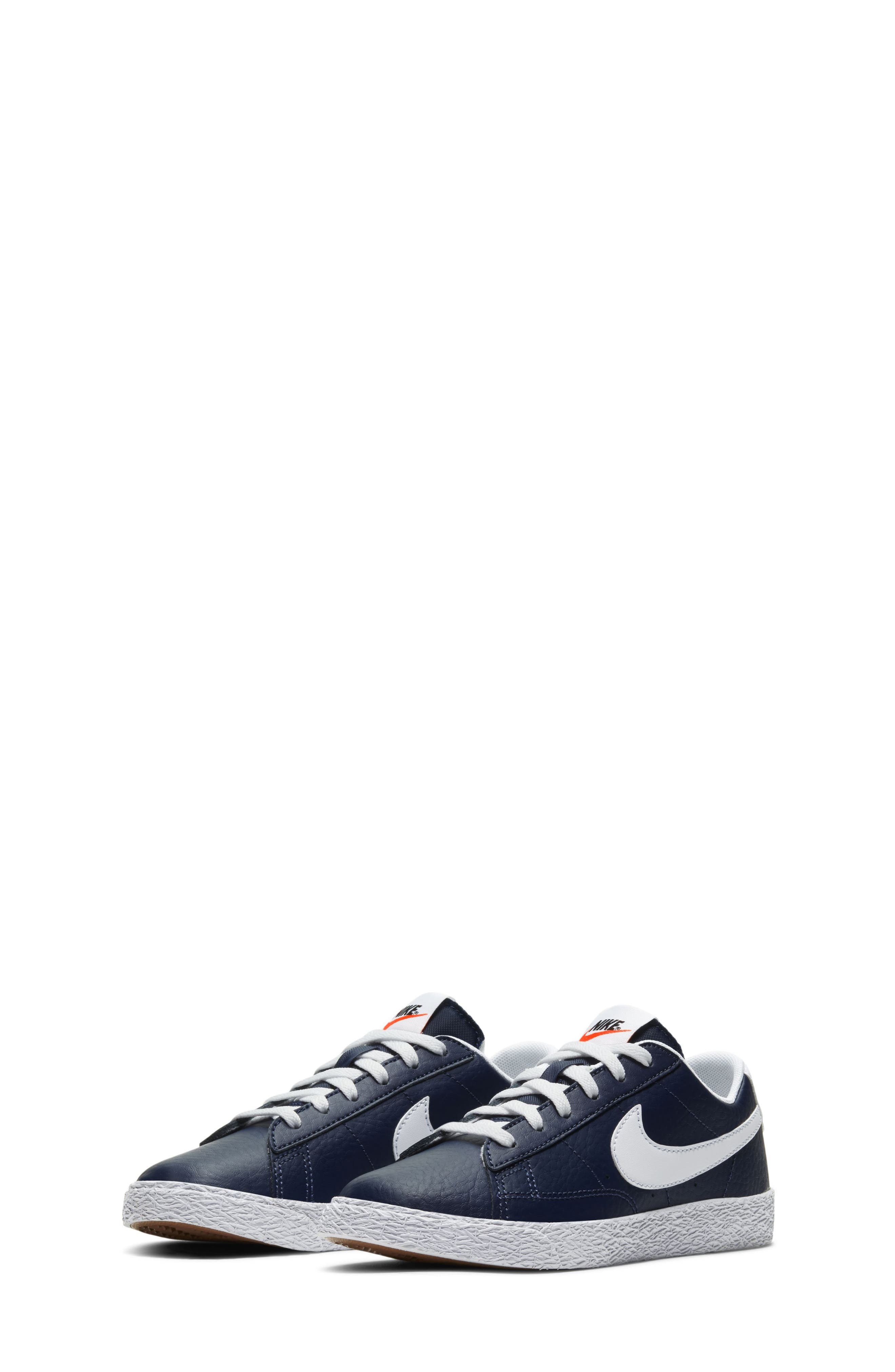 Kids' Blazer Low Sneaker, Main, color, NAVY/ WHITE/ ORANGE