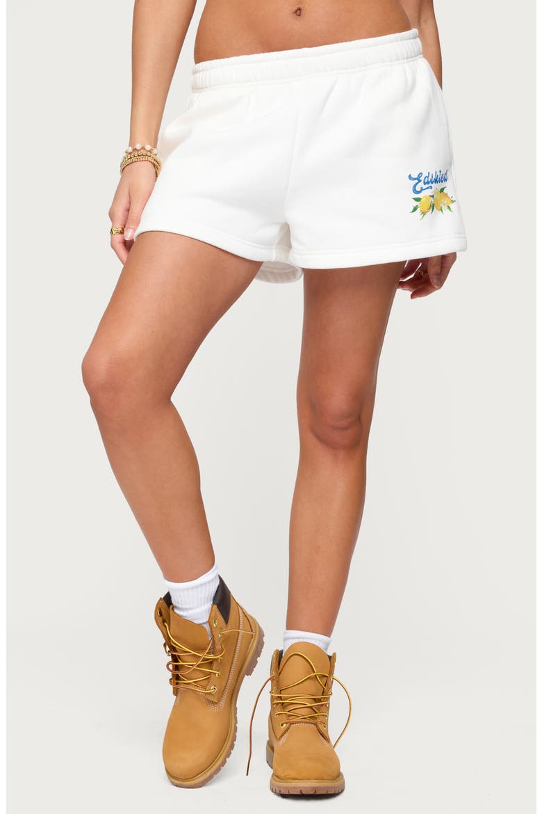 Squeeze the Day Sweat Shorts, Main, color, WHITE
