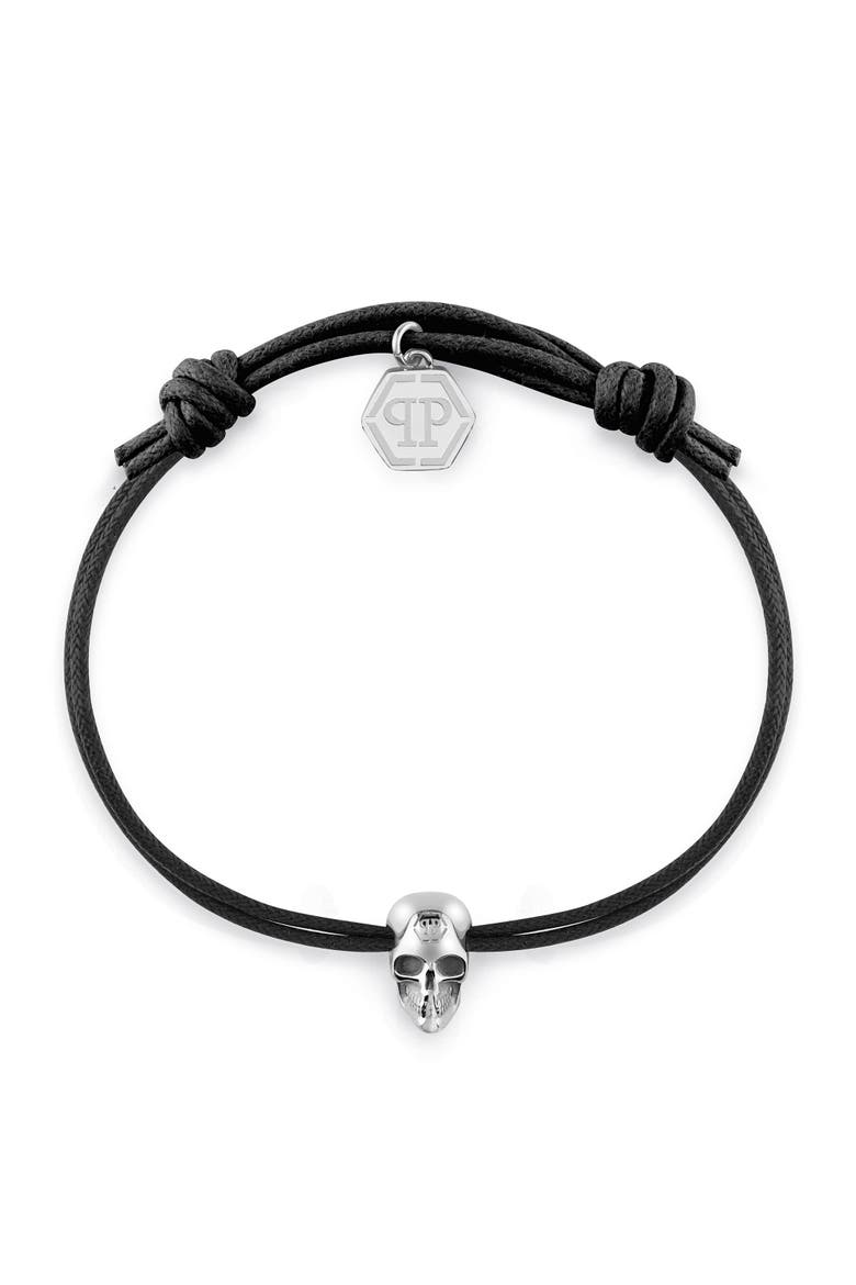 Friendship Skull Bracelet Men, Main, color, black/stainlesssteel