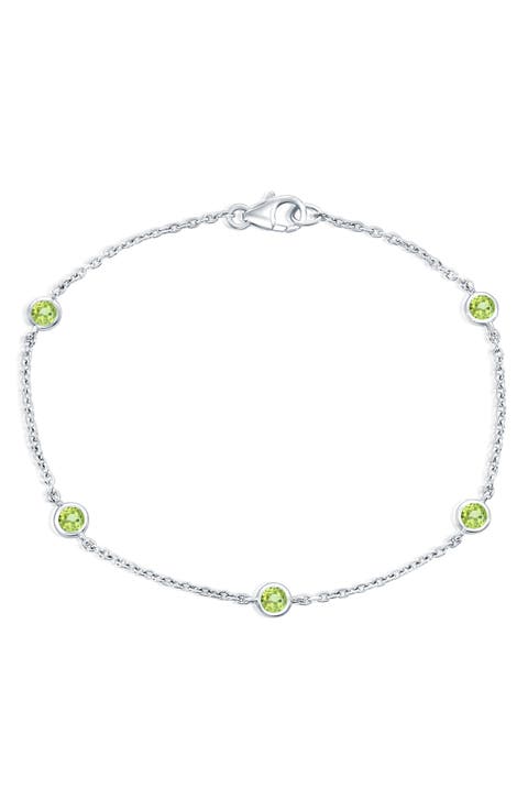 Bezel Set Gemstone Bracelet