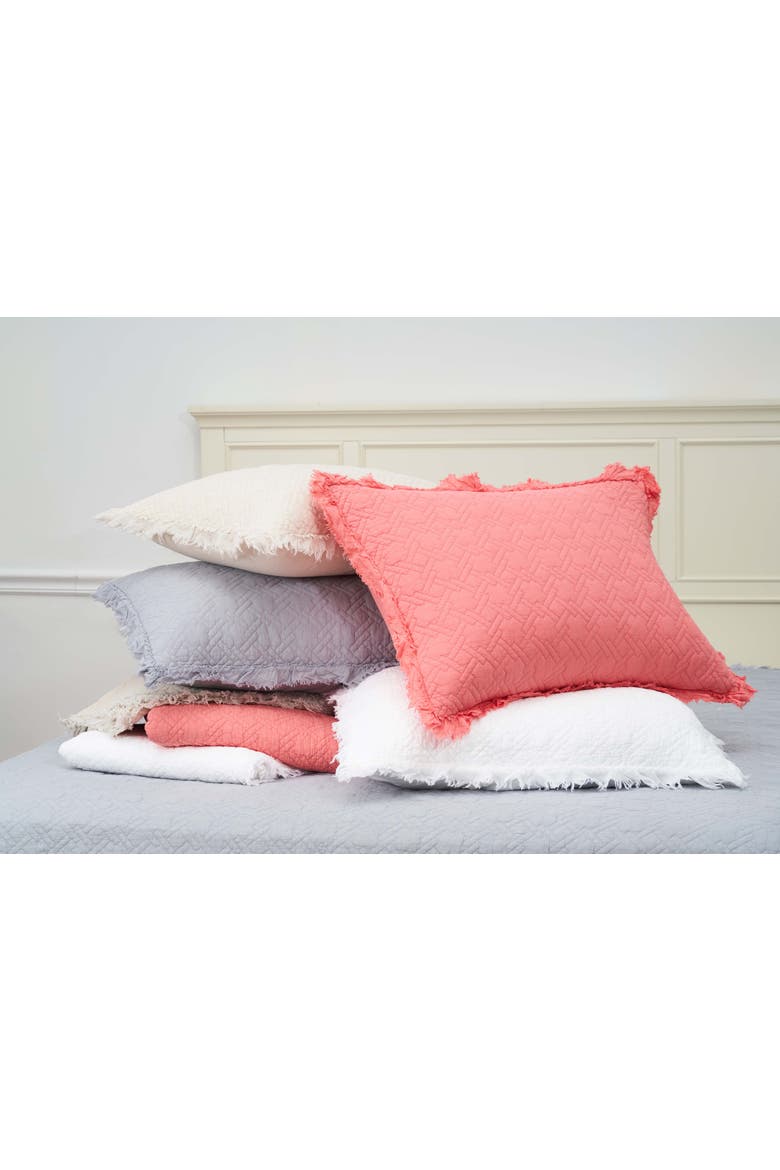 26" x 26" Trellis Pebble Cotton Euro Sham Set - Machine Washable, Alternate, color, Off-White