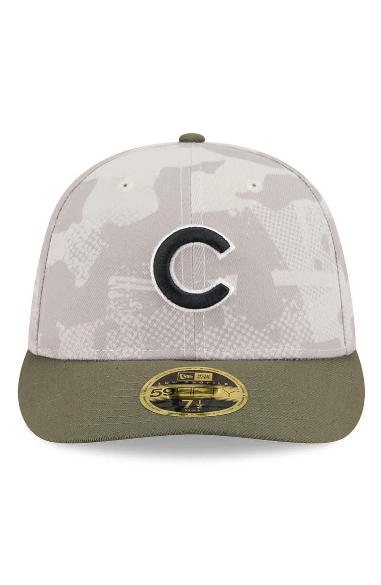 New Era Men's New Era Light Beige/Olive Chicago Cubs 2025 Armed Forces Day Low Profile 59FIFTY Fitted Hat, Alternate, color, Light Beige