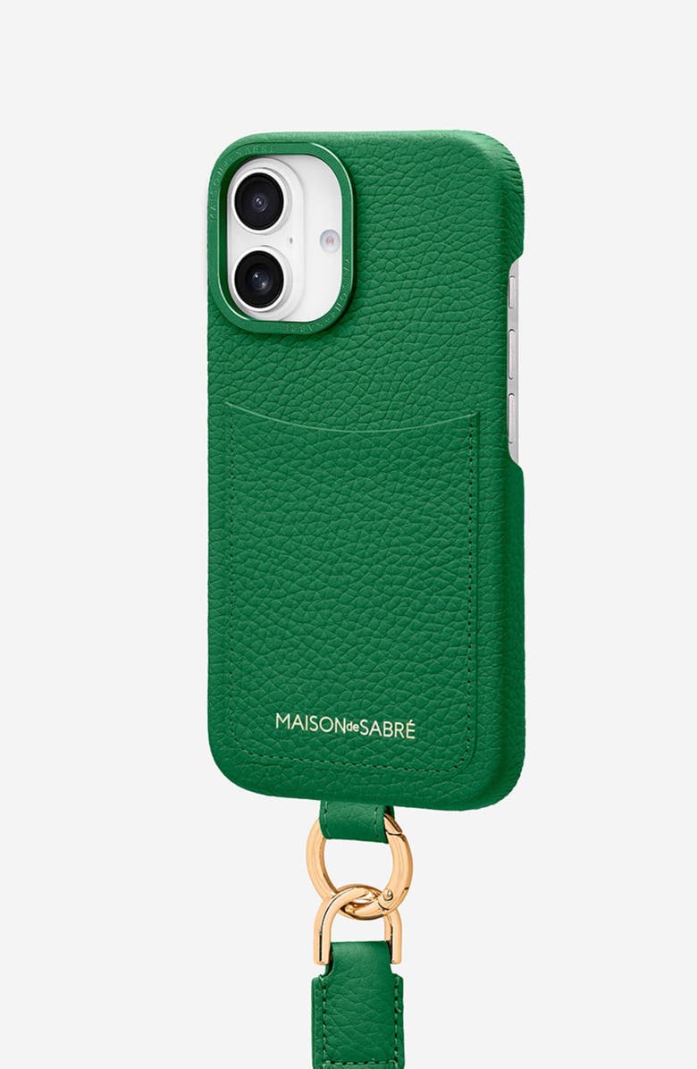 MAISON de SABRÉ Sling Phone Case, Alternate, color, Emerald Green