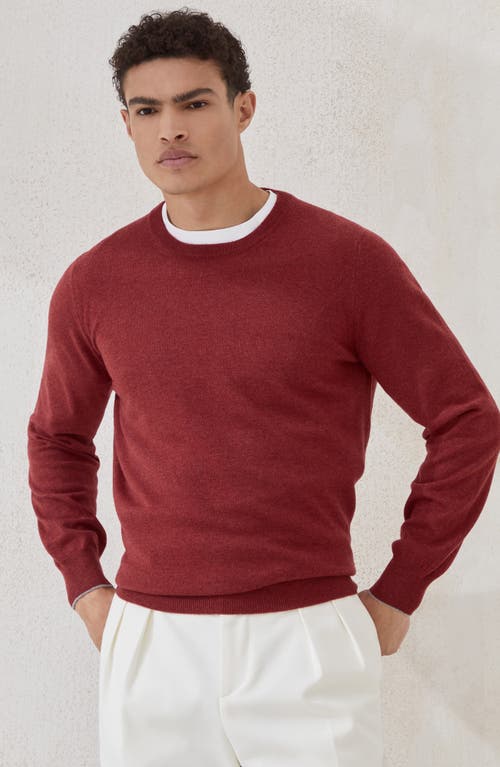 Brunello Cucinelli Cashmere And Silk Crew-neck Sweater In Red