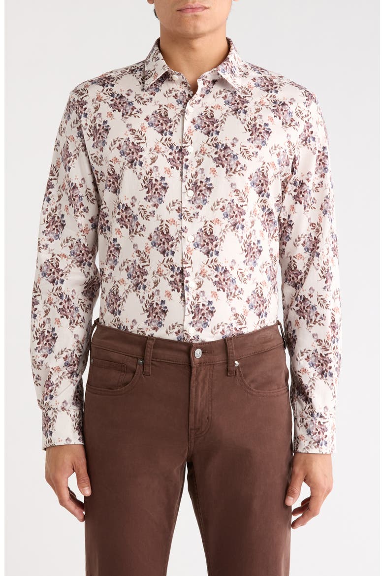 Sport Fit Cape Hallett Cotton Button-Up Shirt, Main, color, SNOW
