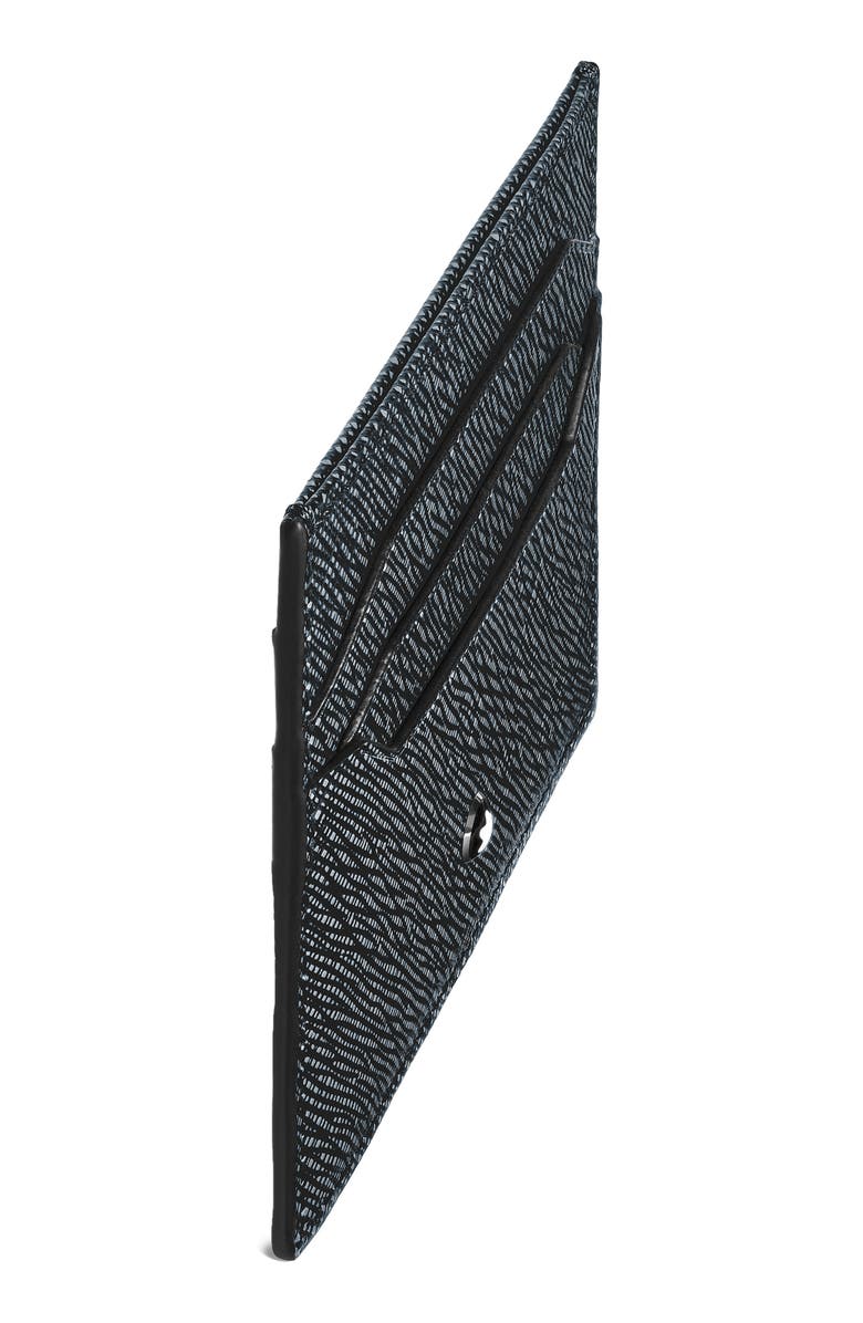 Montblanc Sartorial Leather Card Holder, Alternate, color, Tweed Blue