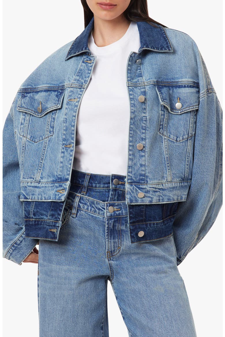 Double Denim Trucker Jacket, Main, color, COAST