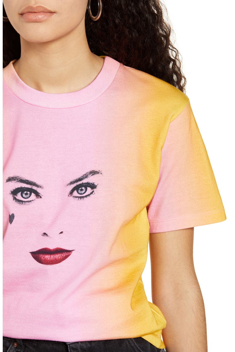 Harley Quinn Tie Dye Cotton Graphic Tee, Alternate, color, PINK