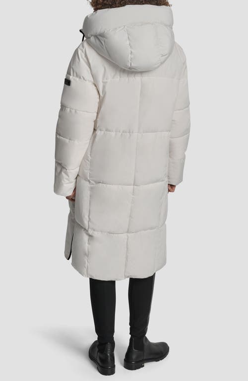 Dkny Box Quilted Longline Puffer Coat In White