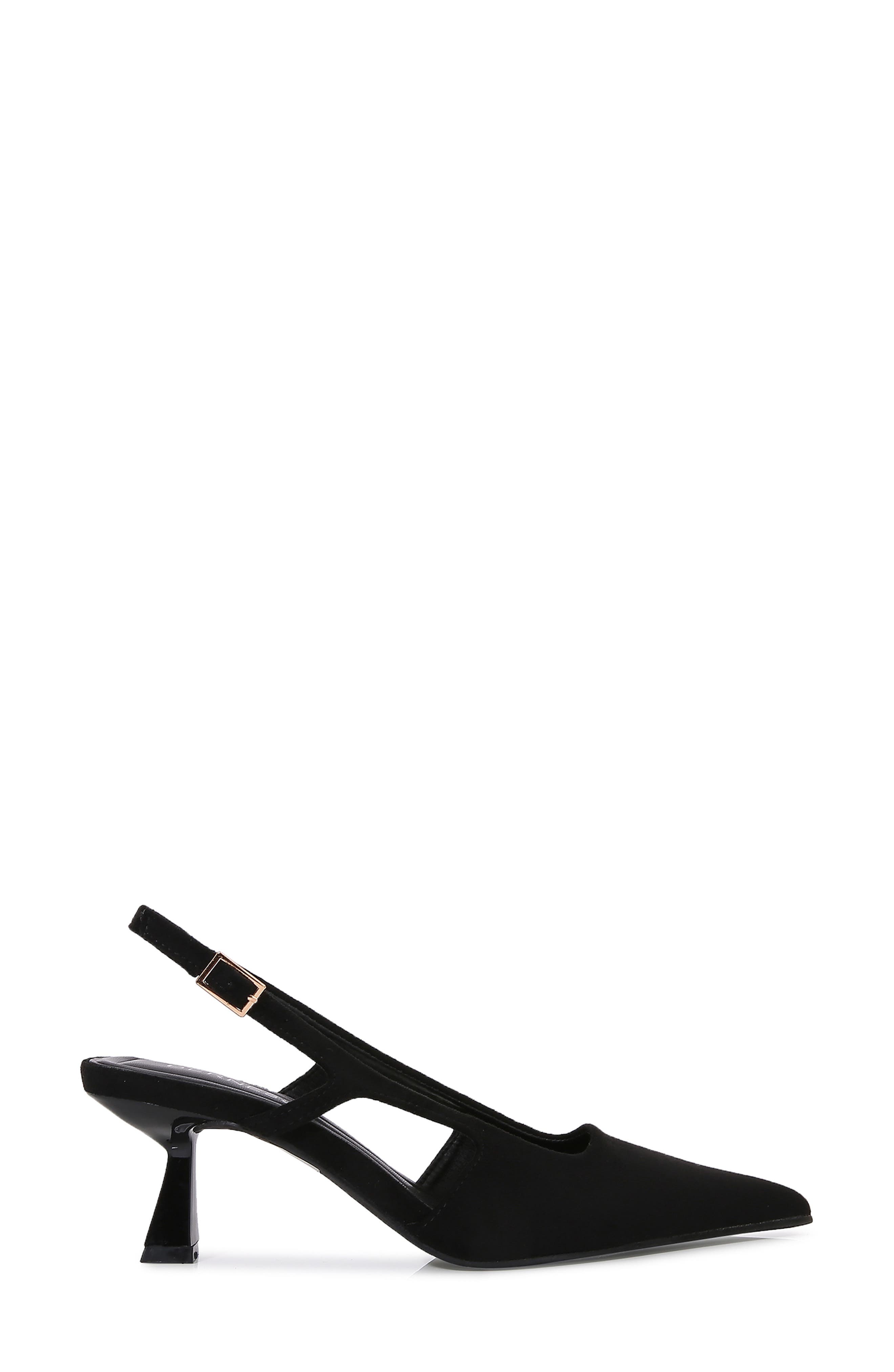 BERNESS Cleopatra Faux Suede Slingback Pump, Alternate, color, Black