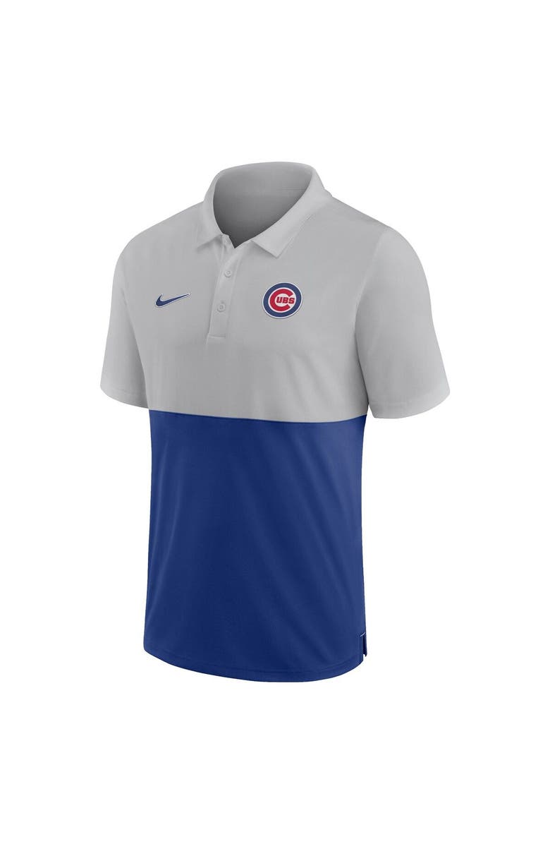 Nike Men's Nike Silver/Royal Chicago Cubs Team Baseline Striped Performance Polo, Alternate, color, 