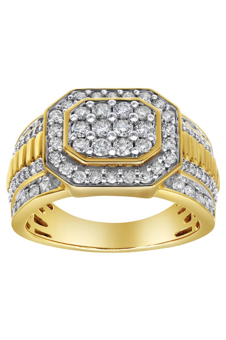Hexonic 14K Yellow Gold Diamond Men Statement Ring - 1.50ct., Alternate, color, 14K Yellow Gold