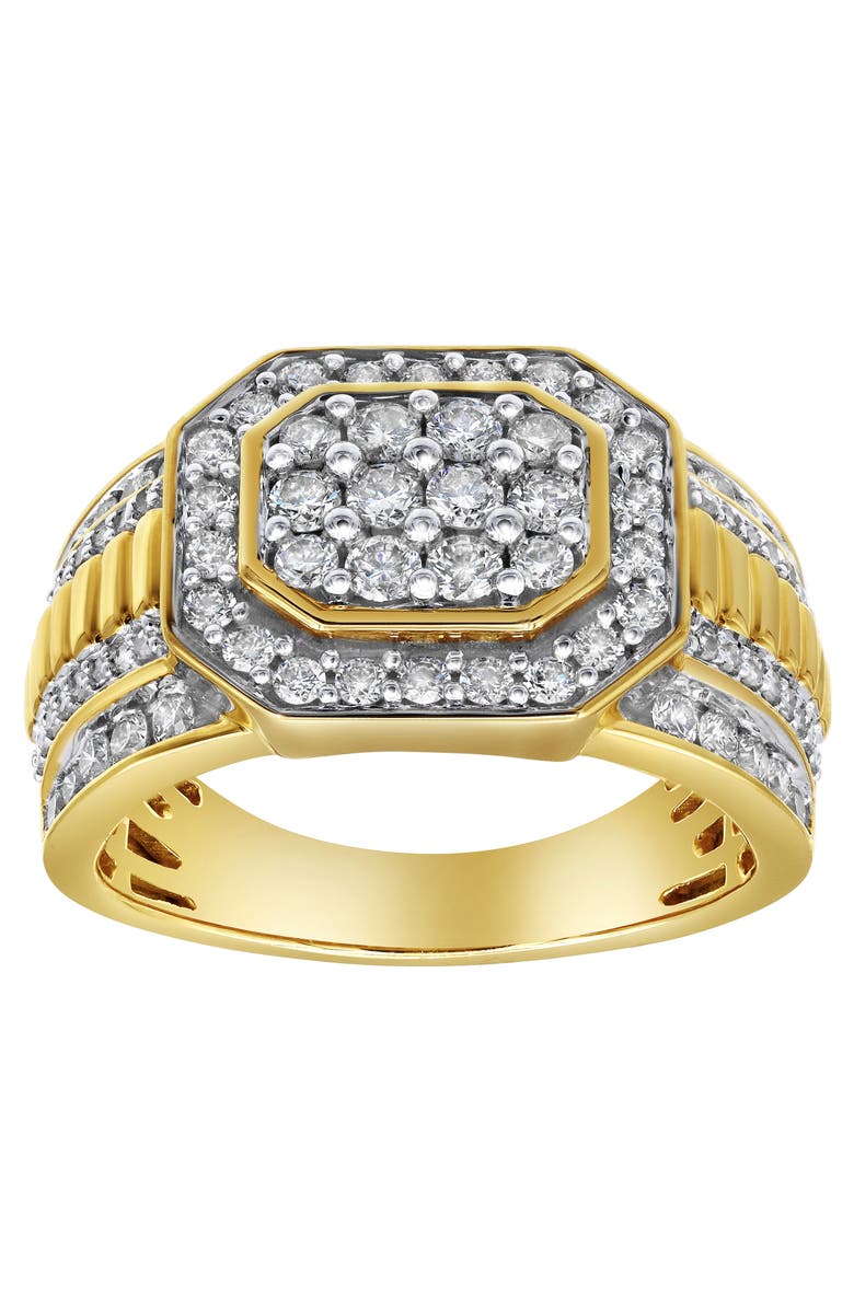 LuvMyJewelry Hexonic 14K Yellow Gold Diamond Men Statement Ring - 1.50ct., Alternate, color, 14K Yellow Gold
