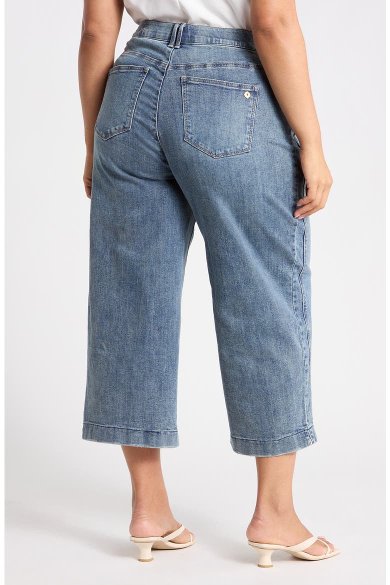 Double Side Seam Wide Leg Crop Jeans, Alternate, color, MID BLUE ARTISINAL