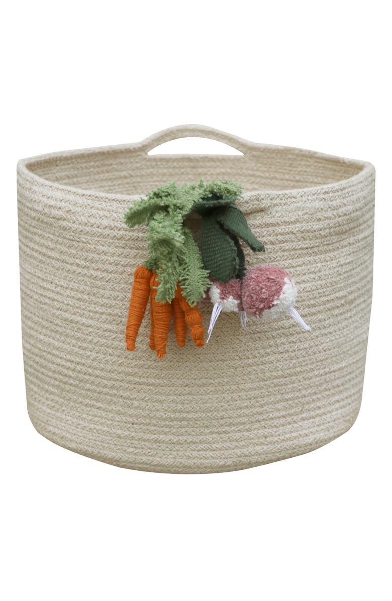 Lorena Canals Veggies Basket, Main, color, Natural Orange Green