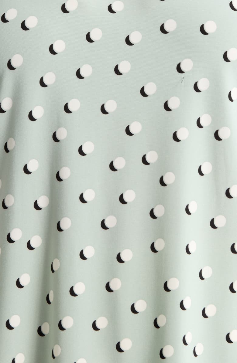 AK ANNE KLEIN Dot Print Keyhole Peasant Top, Alternate, color, Soft Aloe Multi
