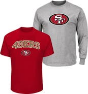 FANATICS Men's Fanatics  Scarlet/Heather Gray San Francisco 49ers Big & Tall 2-Pack T-Shirt Set