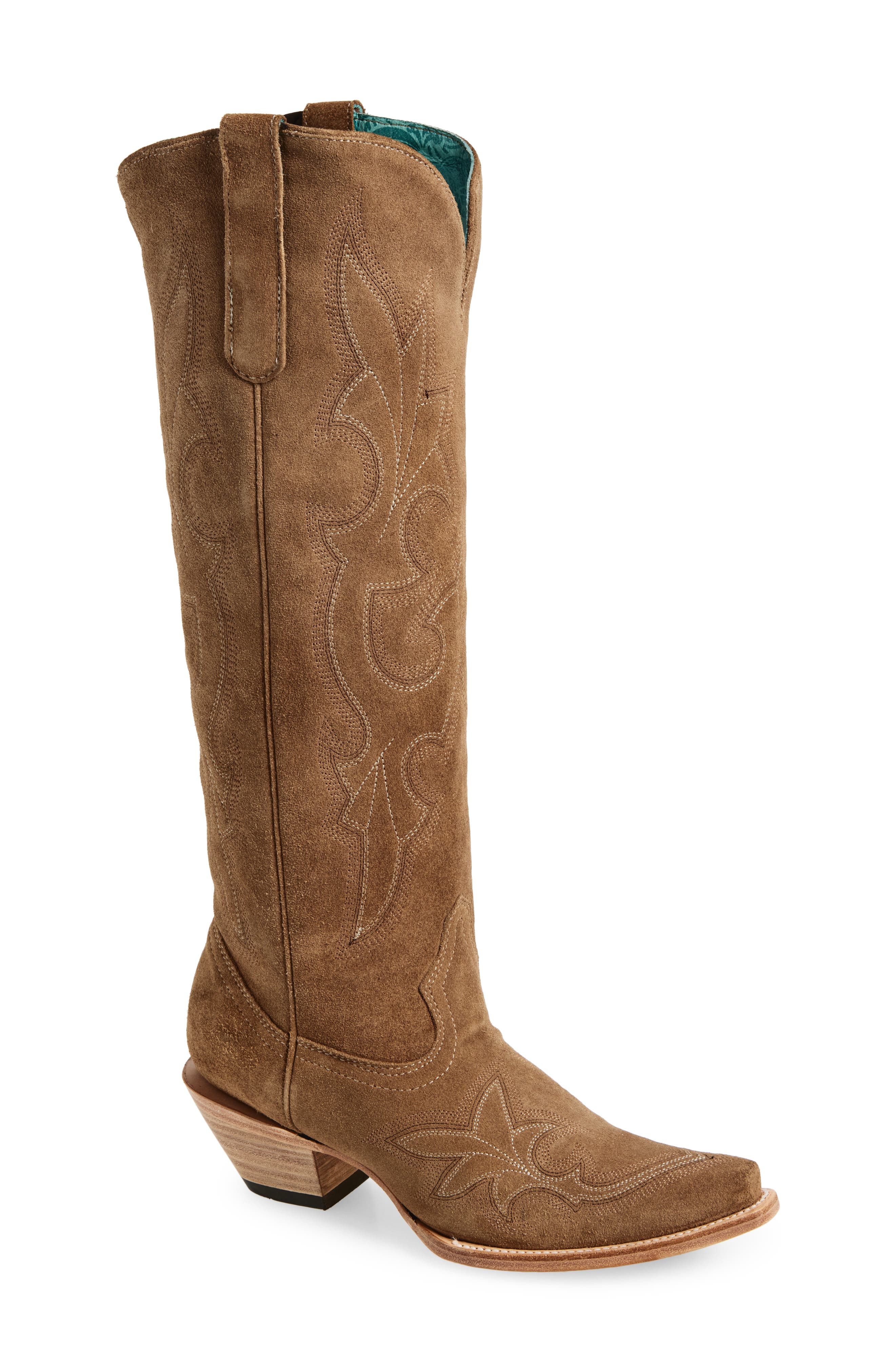 CORRAL Knee High Western Boot, Main, color, Sand