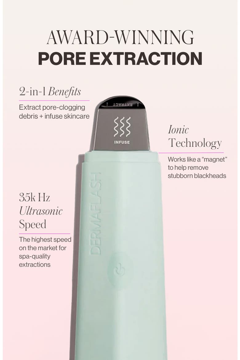 DERMAPORE+ Ultrasonic Pore Extractor + Skincare Infuser, Alternate, color, SEAFOAM