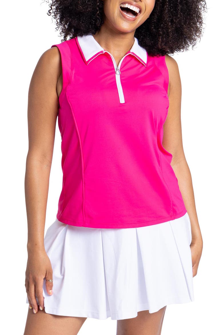 Twilight Sleeveless Quarter Zip Golf Top, Main, color, PREPPY PINK
