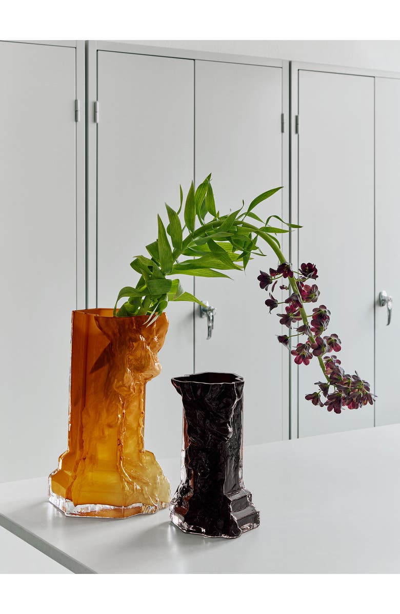 Kosta Boda Rocky Baroque Vase, Alternate, color, Black