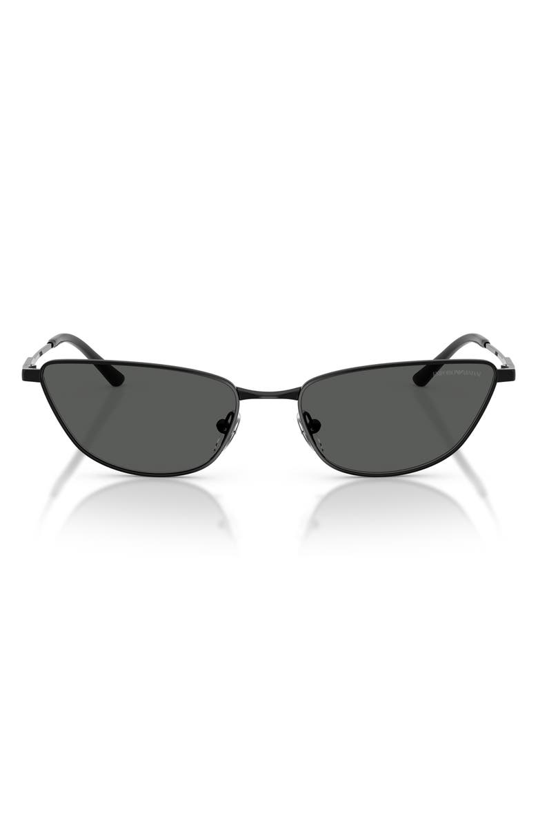 Emporio Armani 55mm Cat Eye Sunglasses, Main, color, Shiny Black / Dark Grey