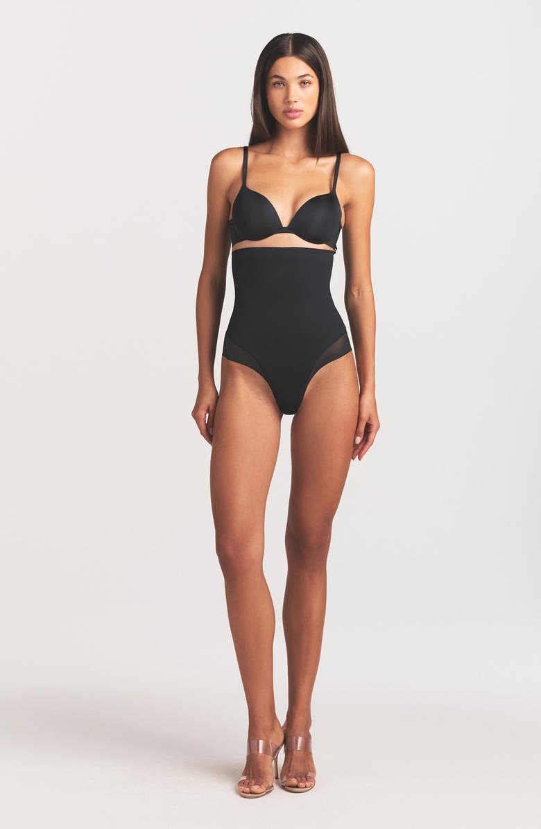 SKIMS Powermesh Zoned High Waisted Briefs, Alternate, color, Onyx