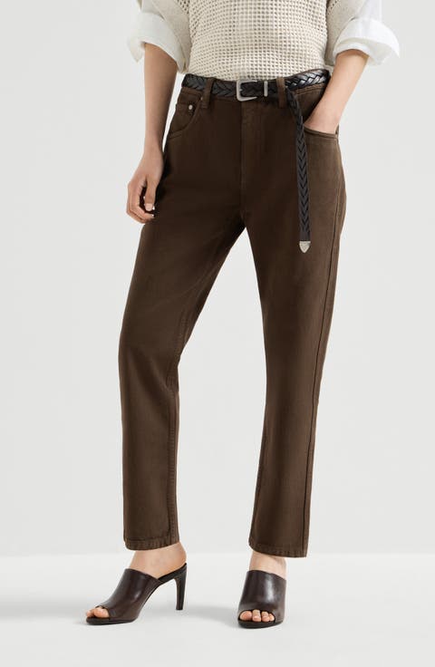 Straight five-pocket trousers