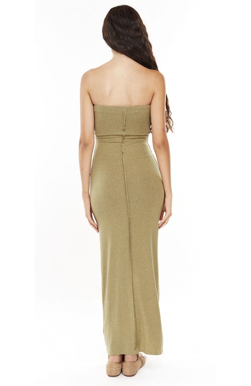 Mother Of All Papper Strapless Maxi Dress In Green