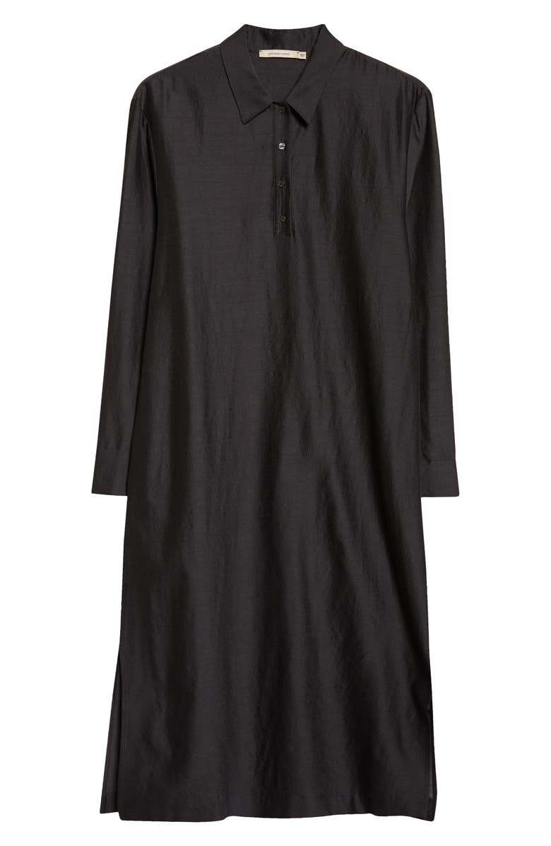 Paloma Wool Espon Long Sleeve Wool & Silk Midi Shirtdress, Alternate, color, Black