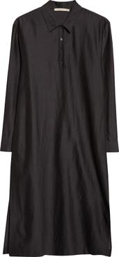 Paloma Wool Espon Long Sleeve Wool & Silk Midi Shirtdress