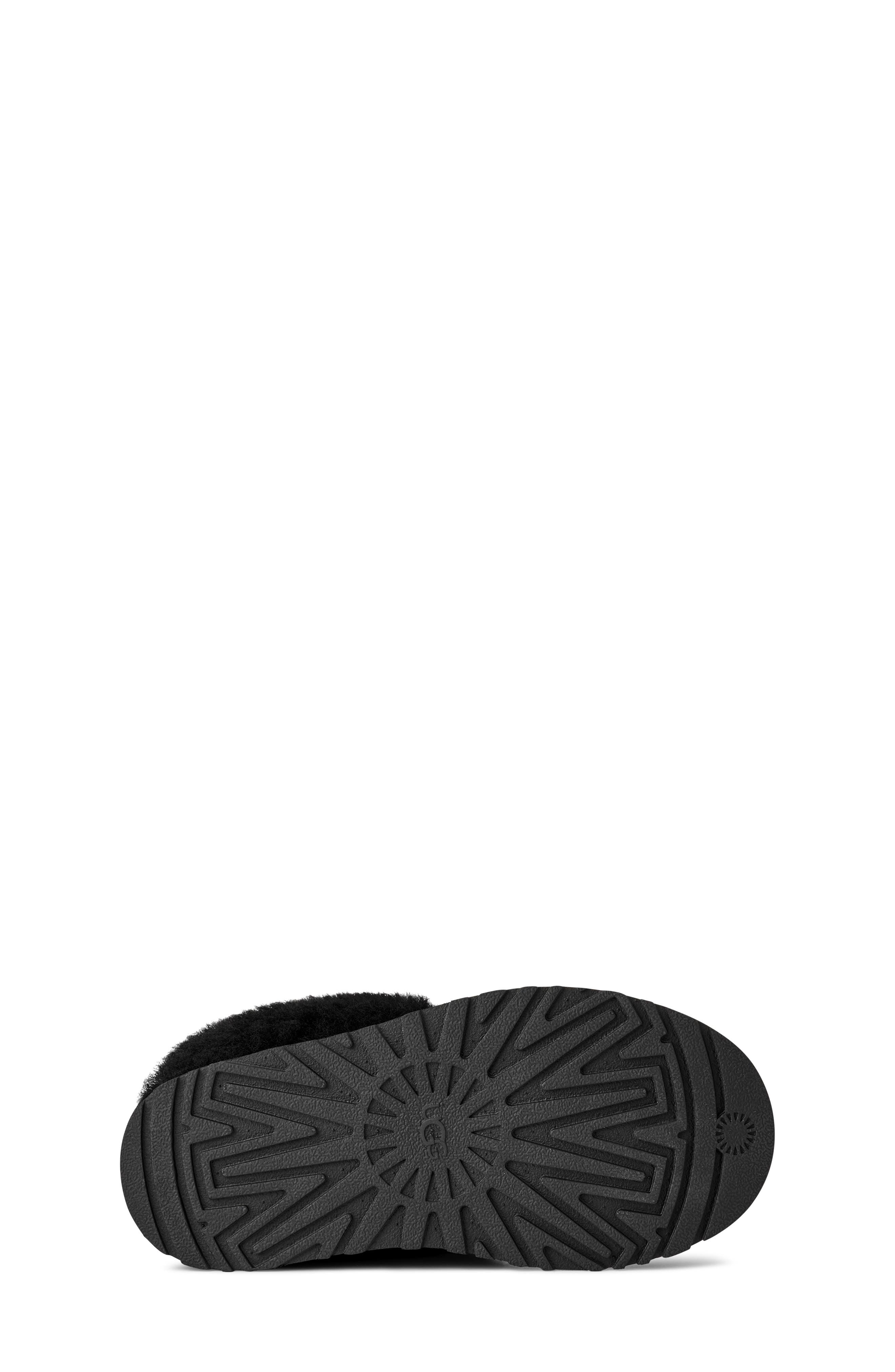 UGG<sup>®</sup> Kids' Tazzelle Genuine Shearling Collar Slipper, Alternate, color, Black