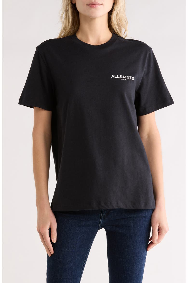 Fleurir Lila Boyfriend T-Shirt, Main, color, BLACK