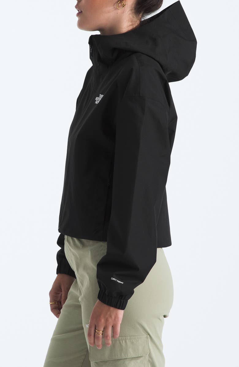 The North Face Quest Mono Waterproof Hooded Crop Jacket, Alternate, color, Tnf Black