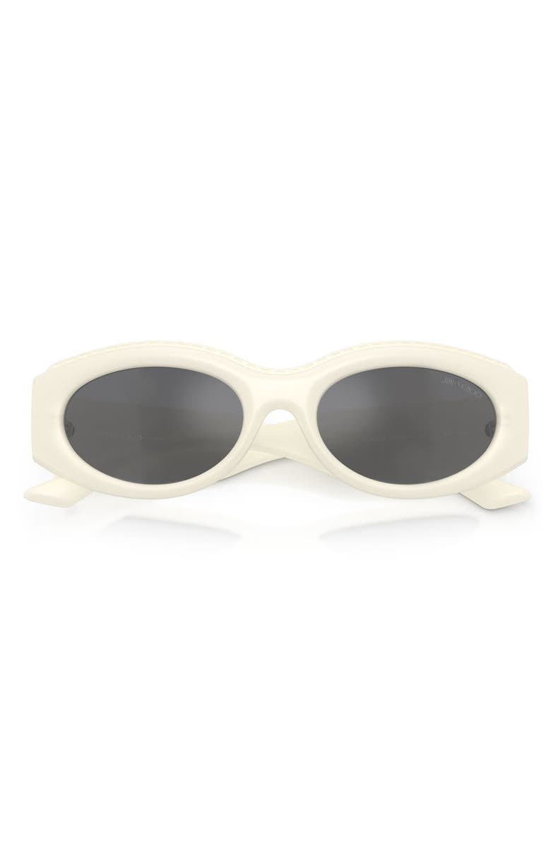 Jimmy Choo 54mm Oval Sunglasses, Alternate, color, Opaline Latte / Grey / Silver